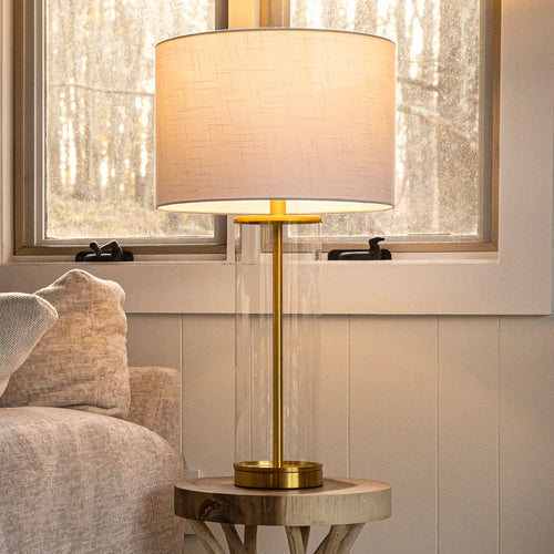 Silva Glass Column Table Lamp