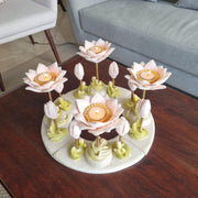 Wilderness Floral Candle Stand Set of 4 |  Marble Tealight Candle Holder
