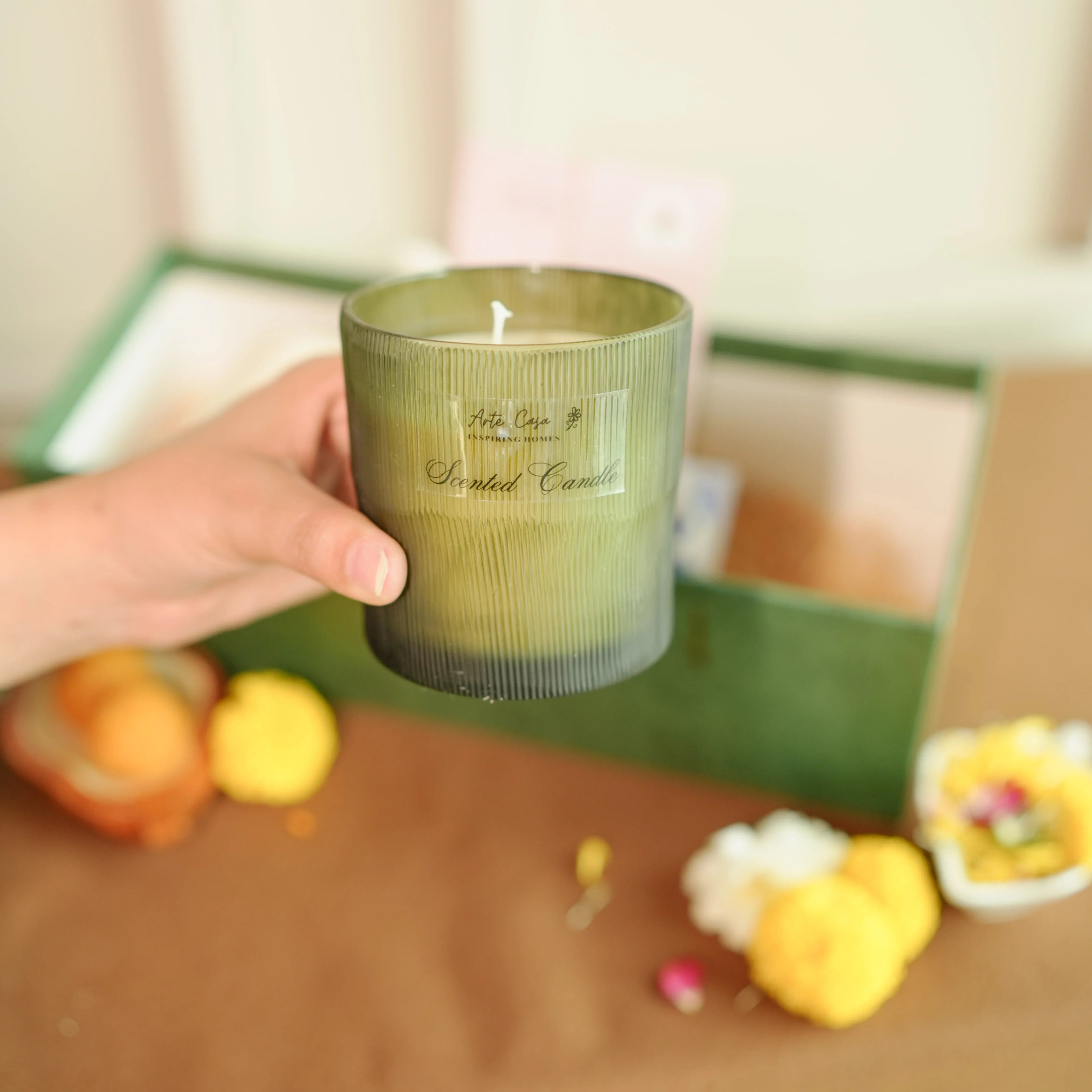 Premium Rakhi Hamper for Bhai & Bhabhi – Evil Eye Rakhi Set, Bhai Mug & Lemongrass Candle
