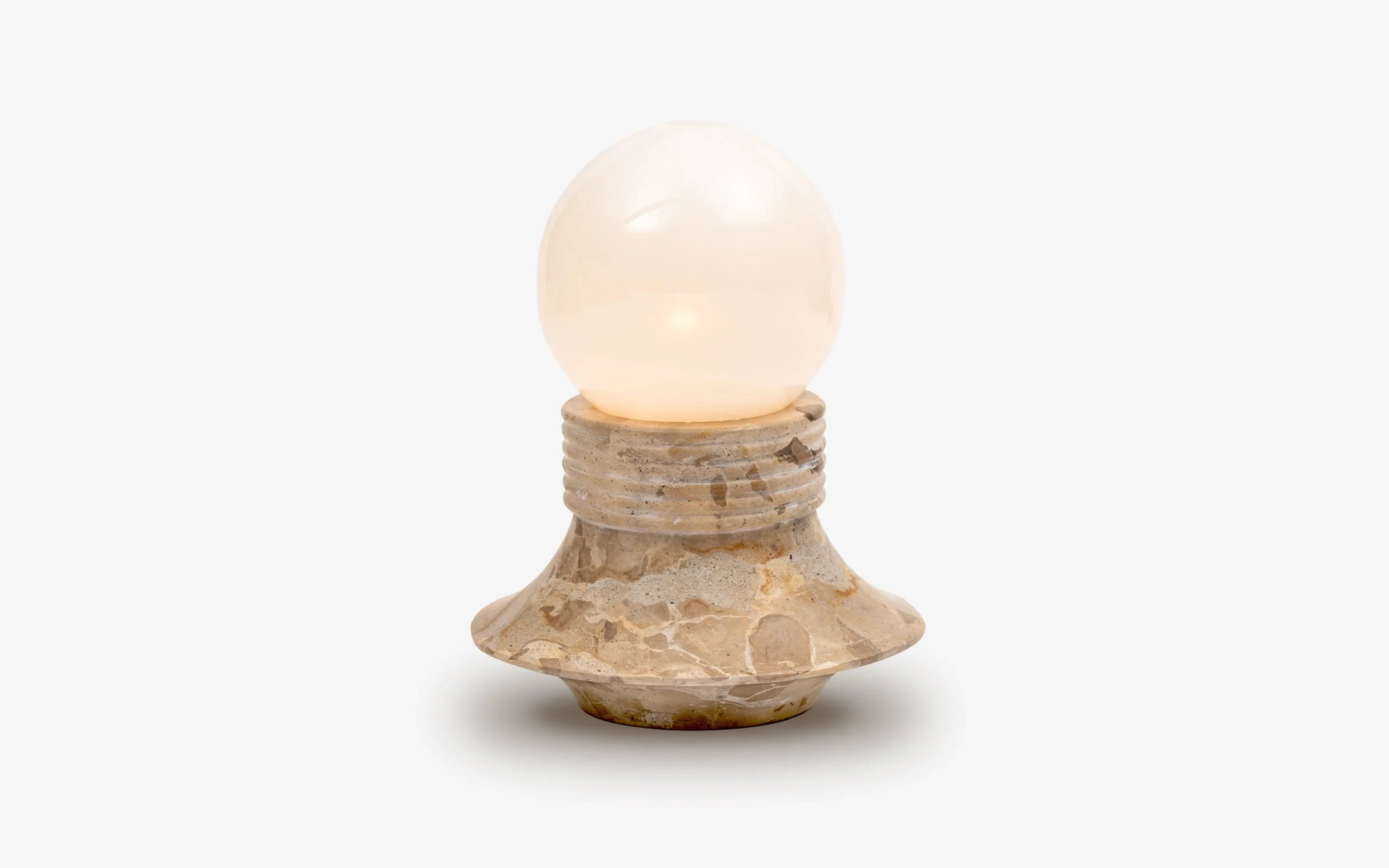 Halo Squat Table Lamp | Pnather Marble and Glass