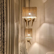 Birdie Cane Pendant Lamp | Bamboo Hanging lamp for Living room | Teakwood Hanging Light