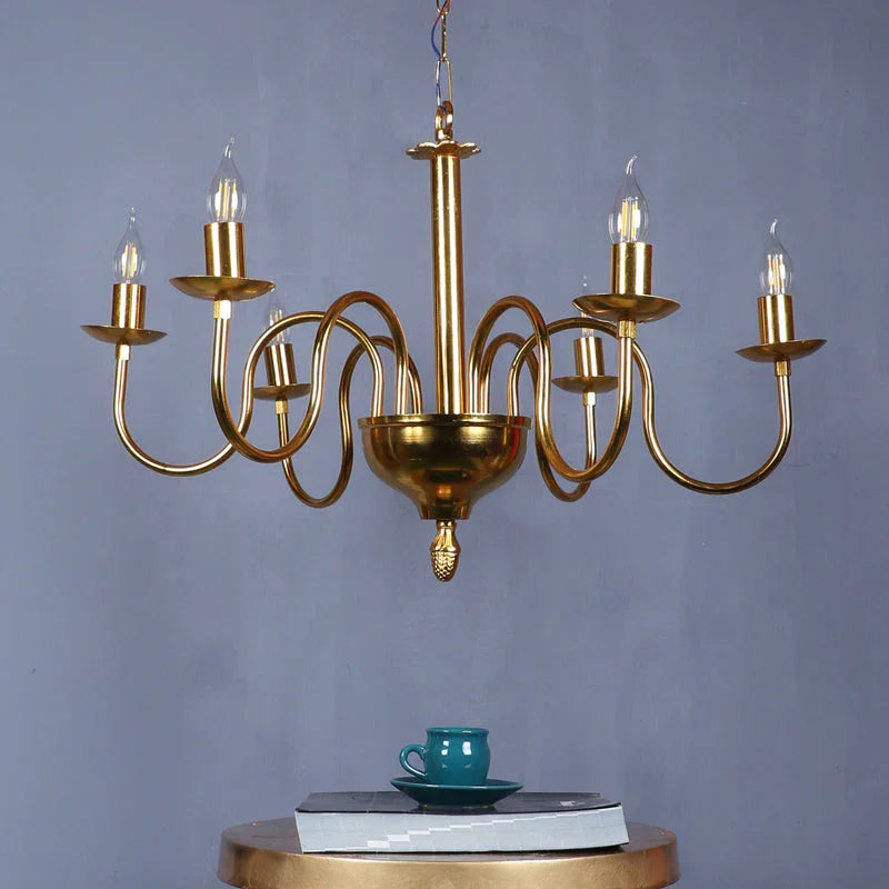 Antique Gold Iron Chandelier | E14 holder | without Bulb | Luxify