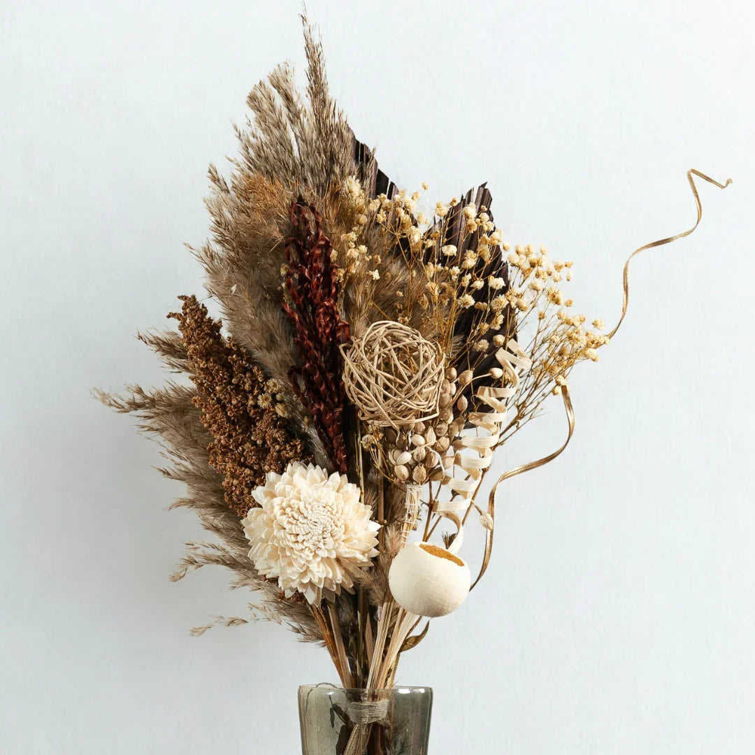 Ivory Wild Bunch Dried Flower Bouquet | Neutral Rustic Decor & DIY Wedding Flowers