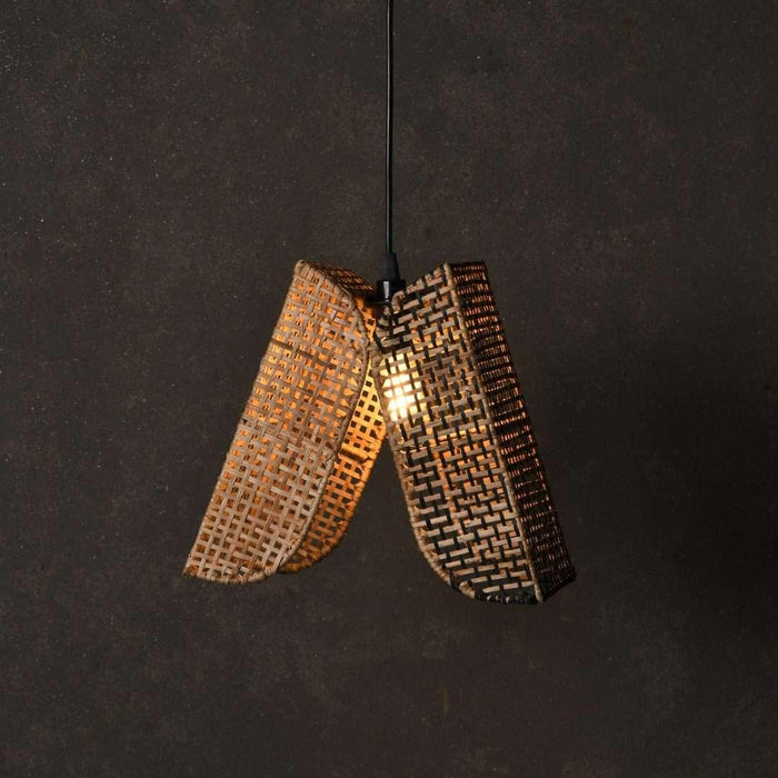 Akito Cane Pendant Lamp | Creative Wood Pendant & Boho Cane Lampshade