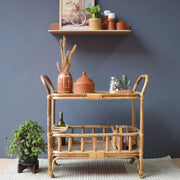 Bali Bamboo Bar Trolley | Kitchen Trolley | Serving Trolley with Wheels