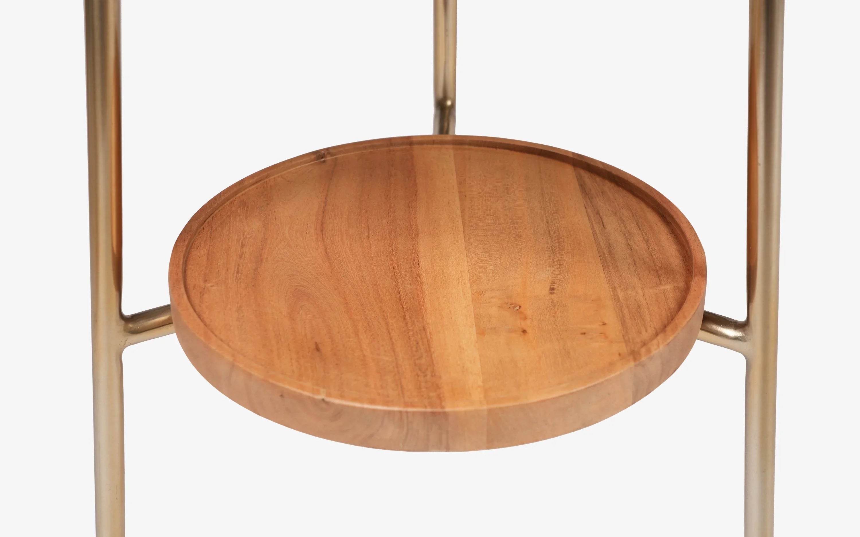 Modern Round Side Table for Living Room | Marble Top 2 Tier End Table | Small Corner Table for Home & Office