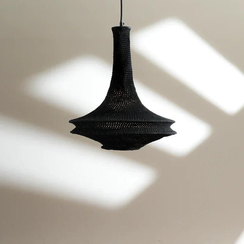 Handcrafted Crochet Pendant Hanging Light | Boho-Inspired Decorative Lampshade for a Cozy Atmosphere | Cotton