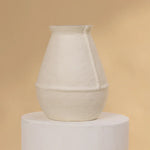 Decorative Off-White Paper Mache Vase | Modern Handmade Flower Pot for Home & Table Styling