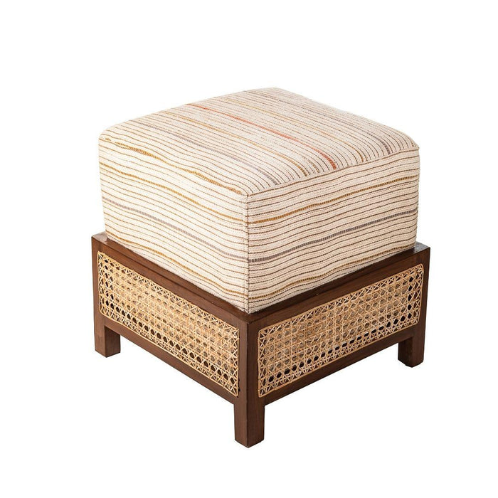 Zentique Cane Square Ottoman | Elegant & Stylish Cane Pouf