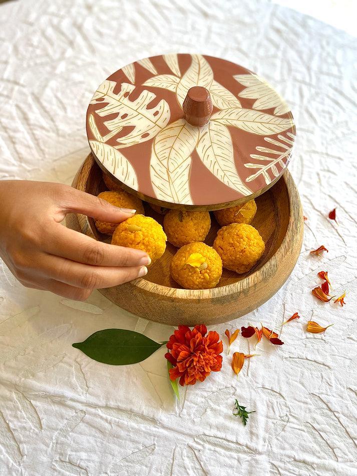 Round Wooden Canister | Box Casserole For Kitchen