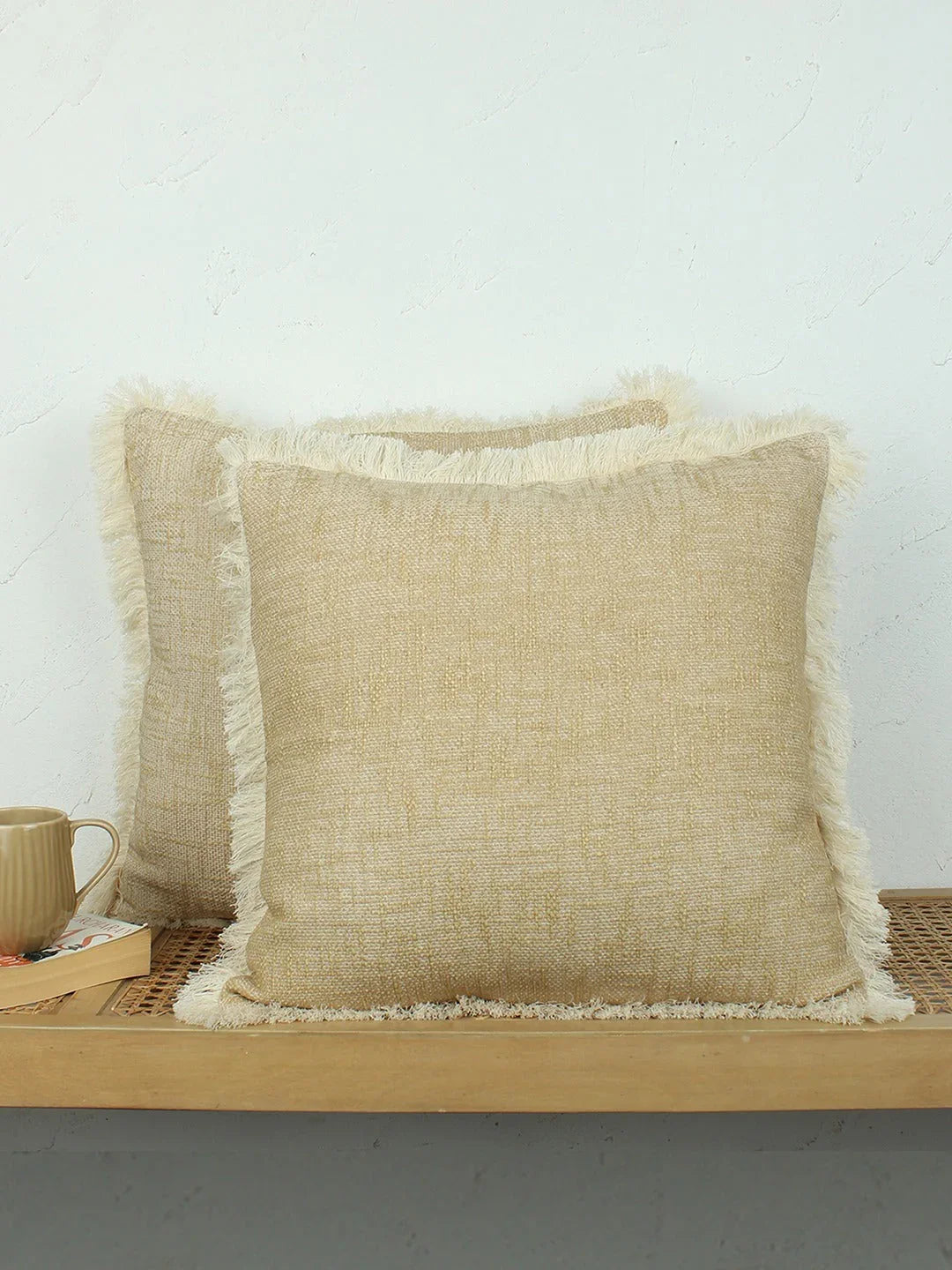 Classic Texture Cushion Covers In Ocher Colour