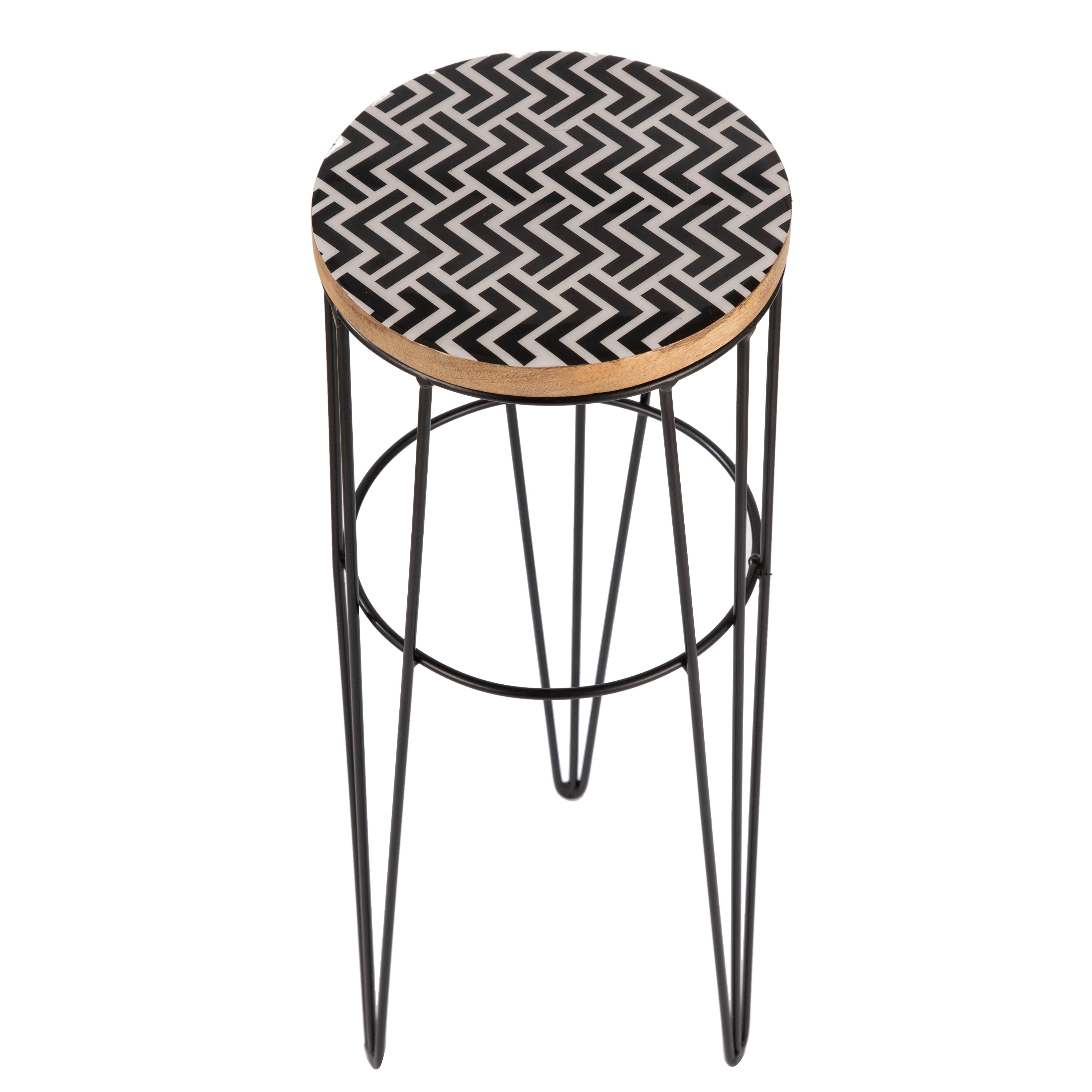 Noir Chevron Side Table