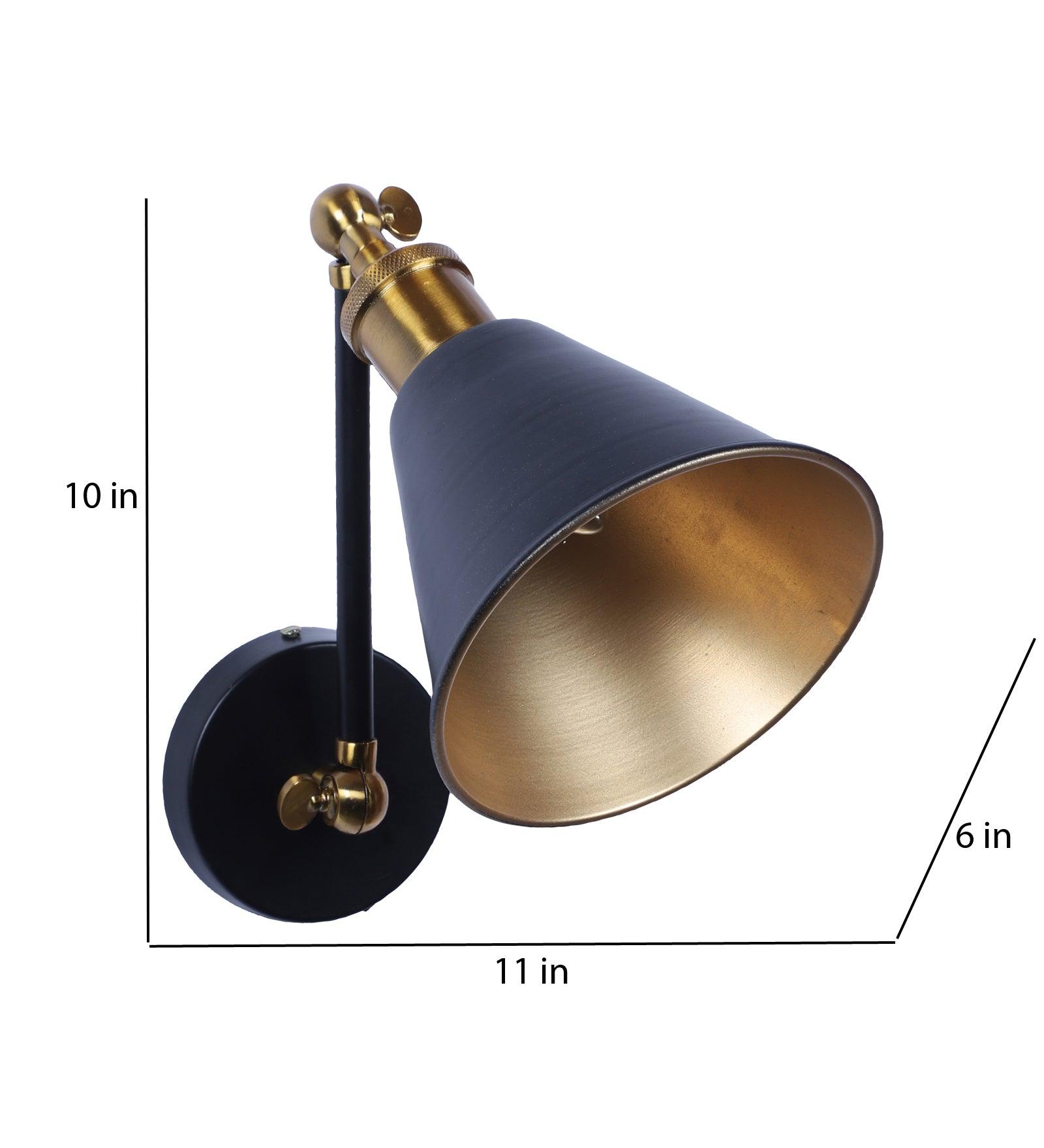 Black Metal Wall Light | Holder Type : E27 holder ( without Bulb )