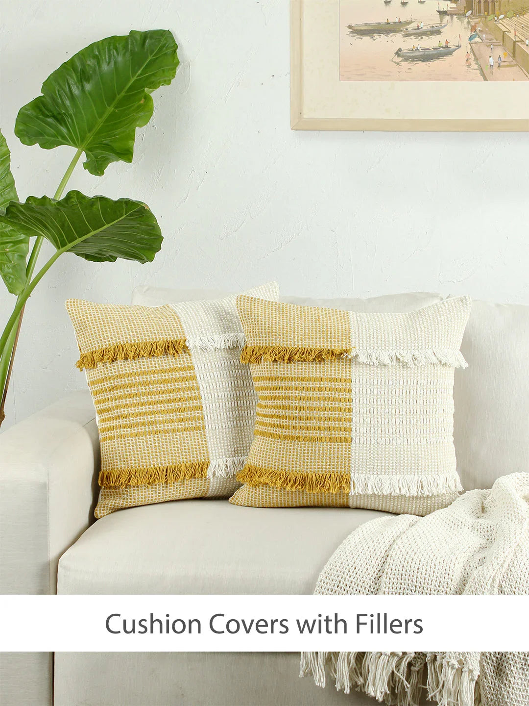 Neerja Pure Cotton Cushion Covers | Set of 2 Soft Decorative Pillow Covers