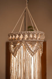White Hibiscus – Macrame Lampshade