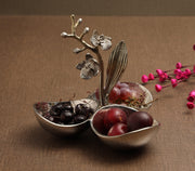 Orchid Tri Bowl | Nickel Plated, Hammered & Gold Finished