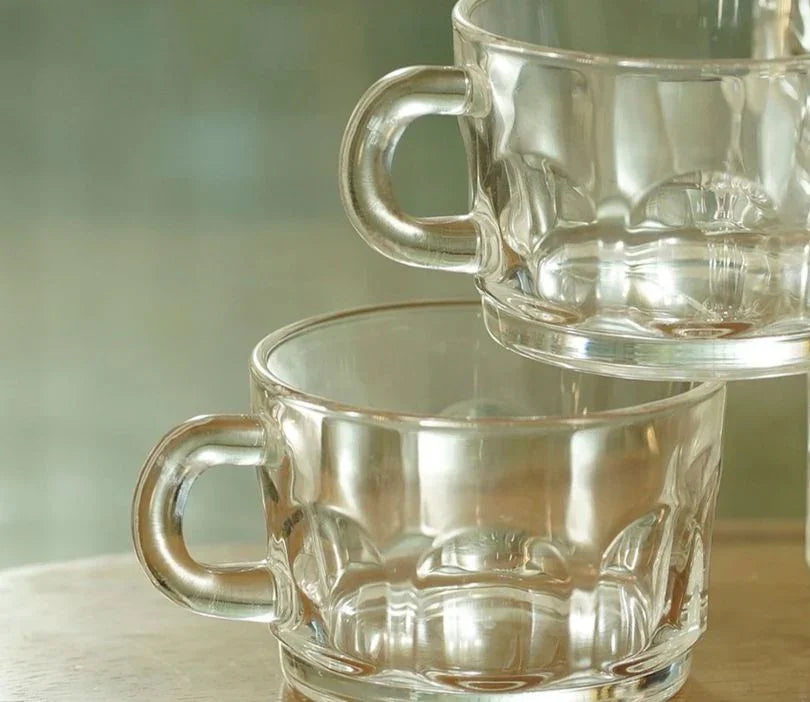 Cafere Clear Glass Tea & Coffee Cups For Serving Set Of 4 | Classy Serveware For Home & Gifting