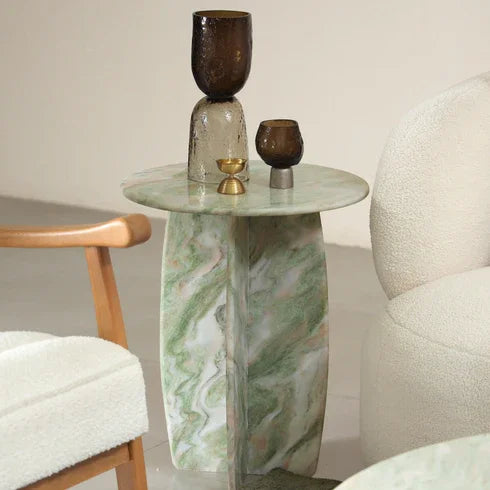 Raio Jupiter Coffee Table for Living Room | Luxury Green Marble Table for Modern Homes