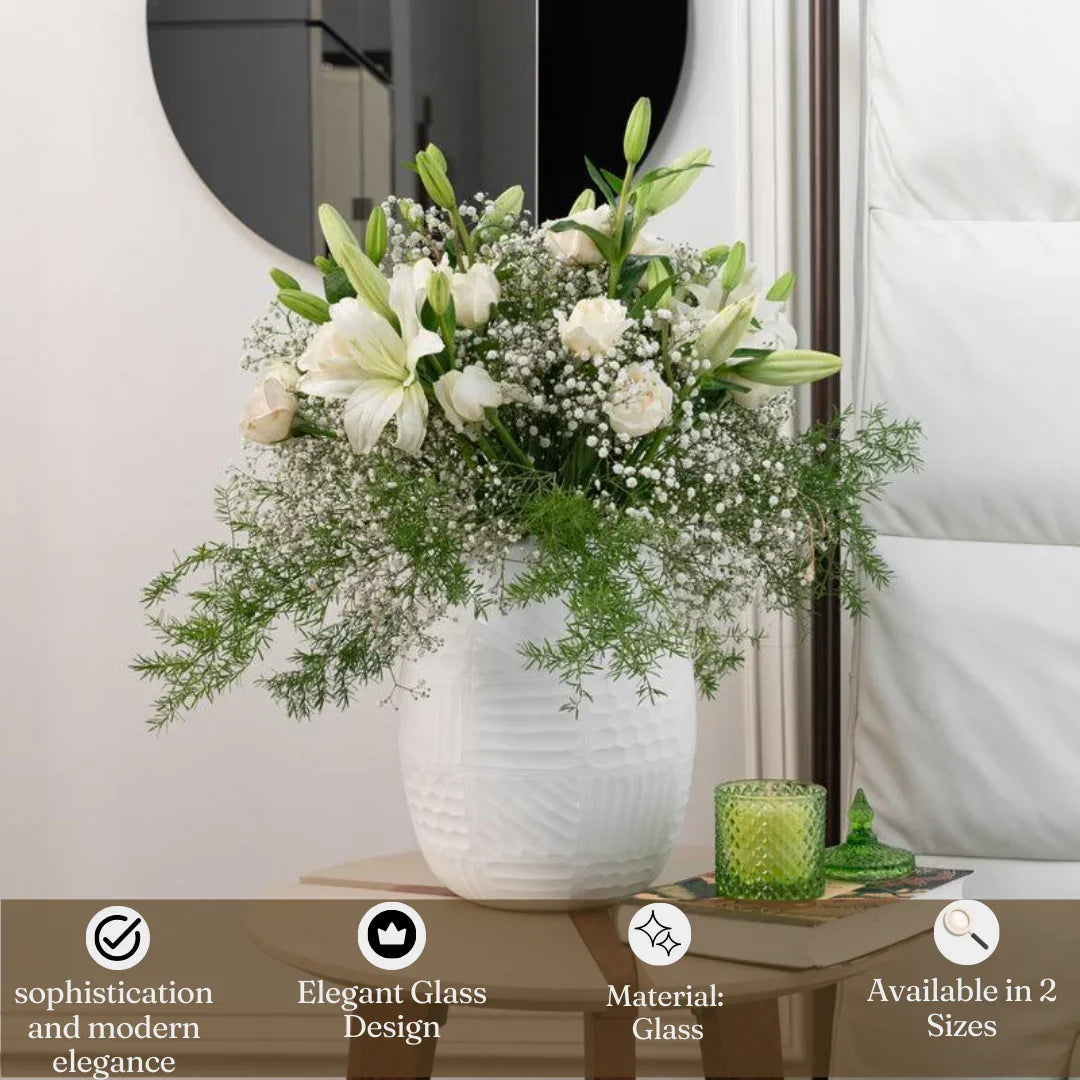 Luxury Glass Vase Coastal Charm | Flower Vase for Table Decor