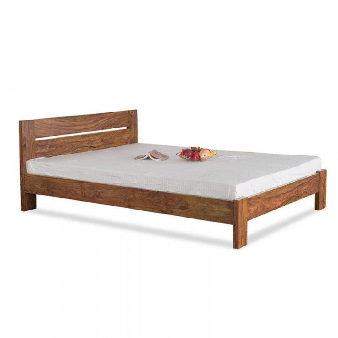Mayfield Sheesham Wood Queen Size Platform Non Storage Bed