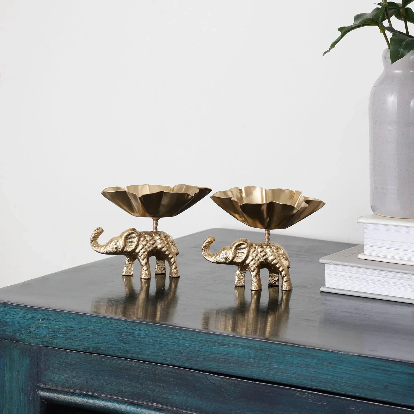 Elephant Tealight Holder Set of 2 | Tea Light Candle Holder | Best for Gifting & Diwali Decoration
