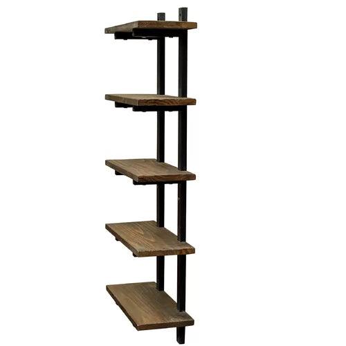 Tabwa Solid Mango Wood Shelves | 5 Tier Multipurpose Wall Mounted Shelf