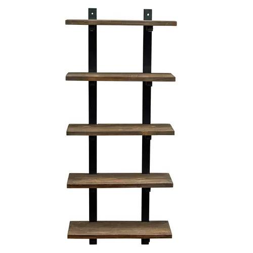 Tabwa Solid Mango Wood Shelves | 5 Tier Multipurpose Wall Mounted Shelf