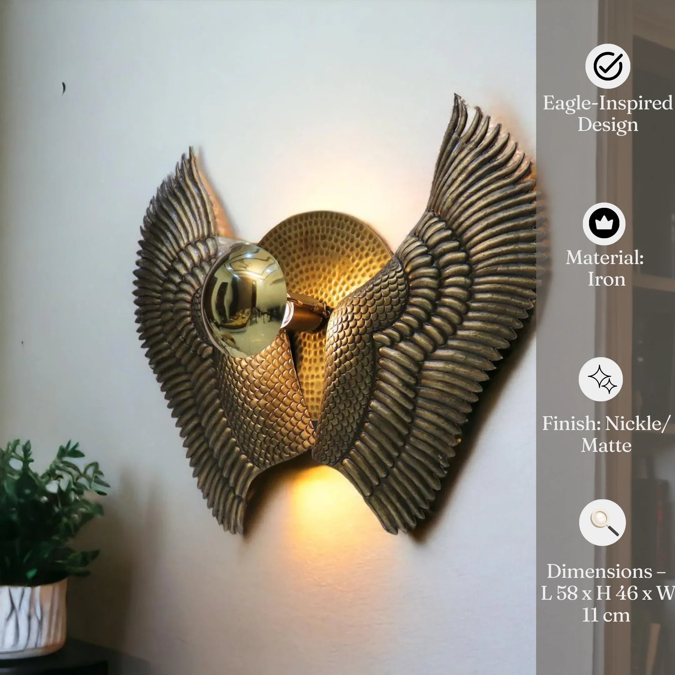 Adler Wing Wall Light | Hanging Lamp for Living Room