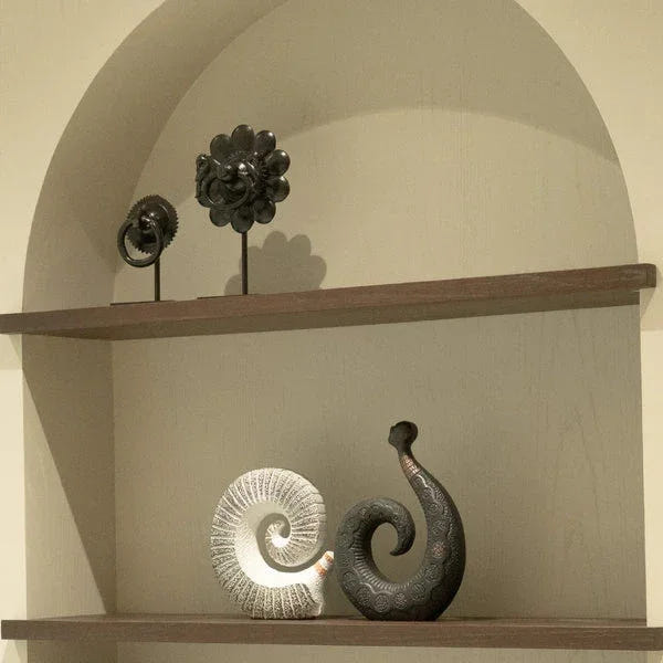 Drift Curve - White Abstract Swirling Ceramic Sculpture