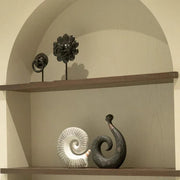 Drift Curve - White Abstract Swirling Ceramic Sculpture