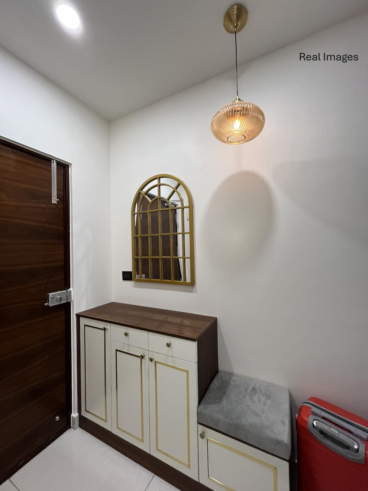 Ribbed Green Melon Glass Hanging Pendant Light Antique Brass Finish for Living Room, Bedroom, Home Decoration and Kitchen