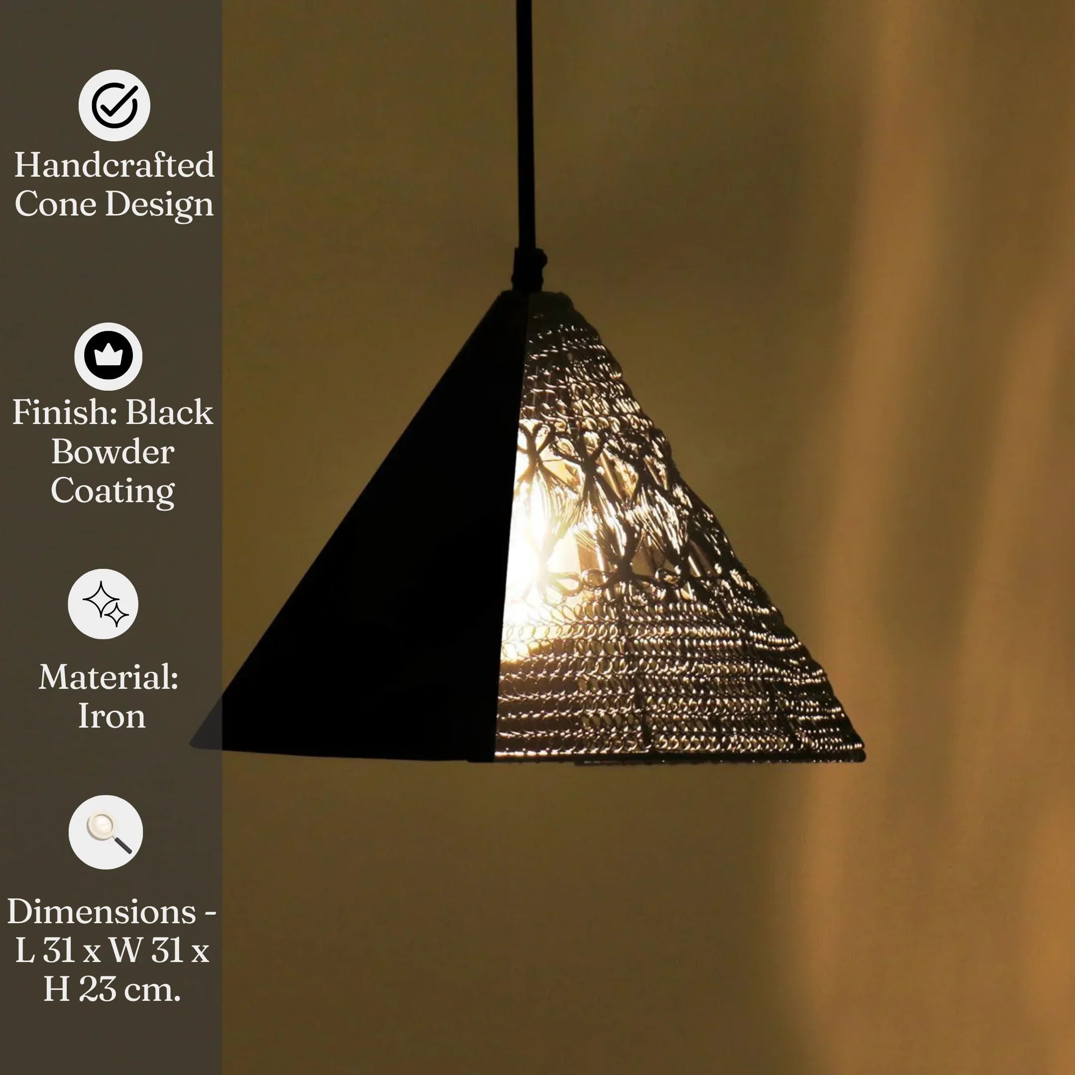 Warind Handcrafted Upward Cone Hanging Lamp | Pendant Light