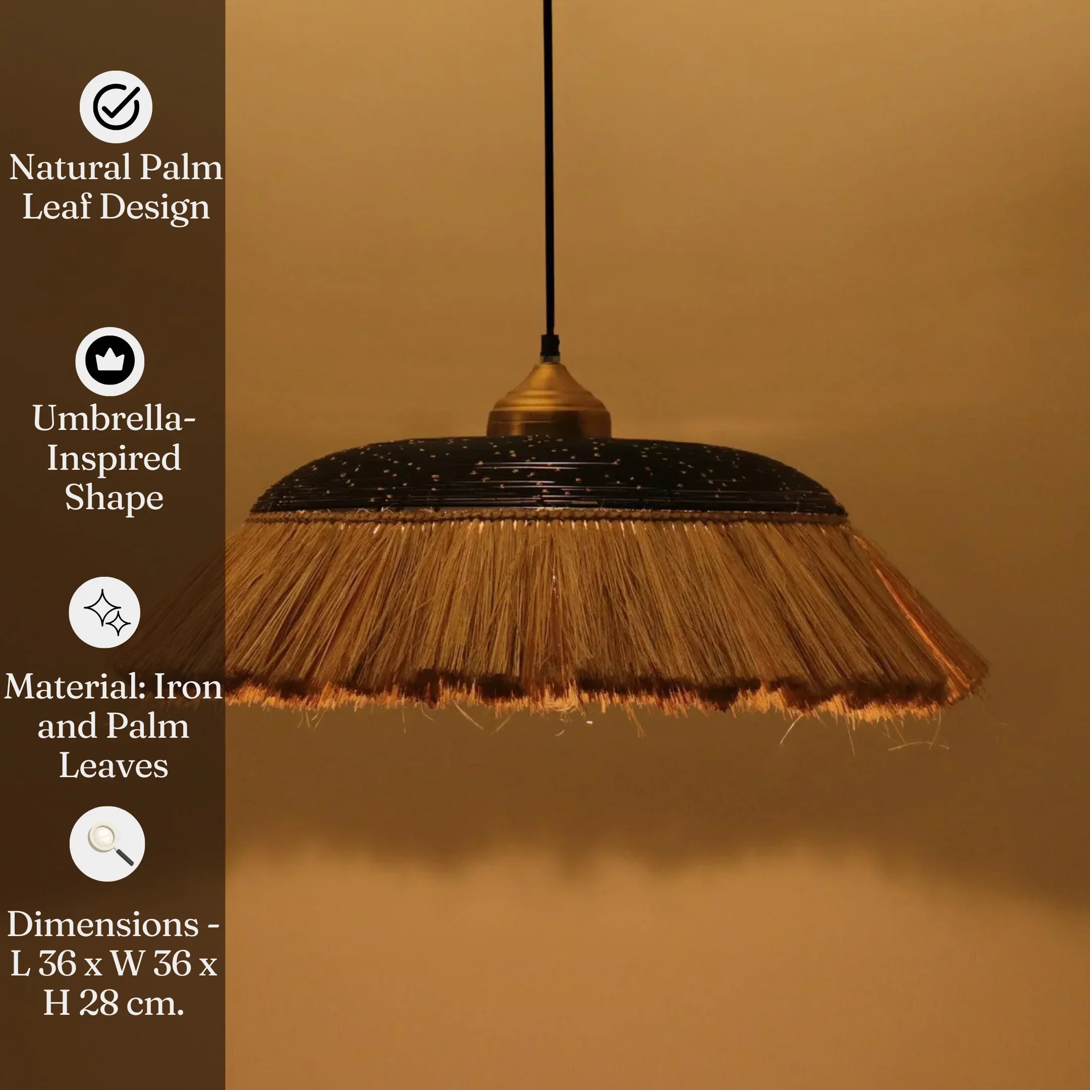 Parasole Medium Hanging Lamp | Palm Leaves Ceiling Light