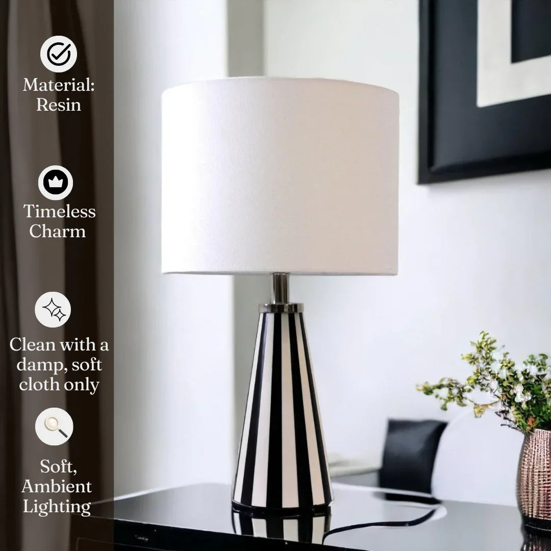 Cleo Resin Table Lamp for Living Room | Unique Bedside Lampshade for Home Decor