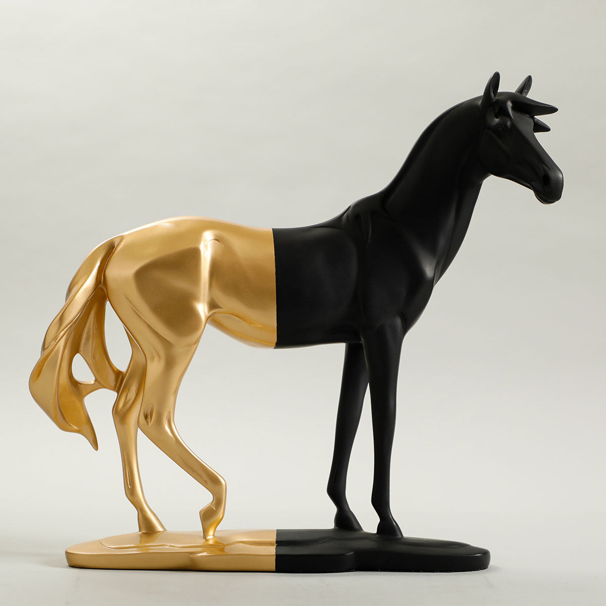 Cavallo Horse Sculpture Black & Gold