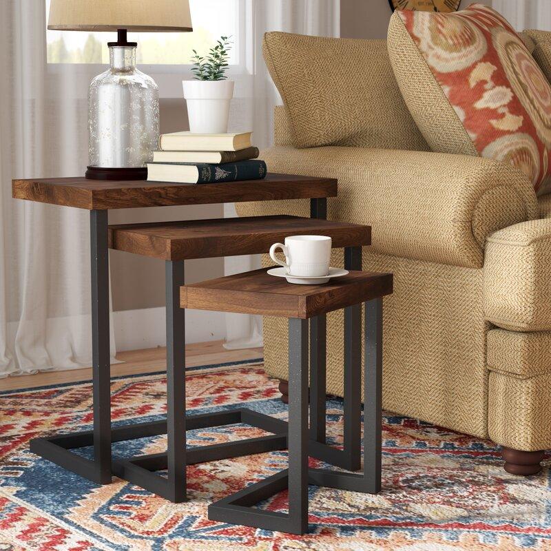 Chambery Sheesham Wood Nest of Tables | Nesting Coffee Table for Living Room