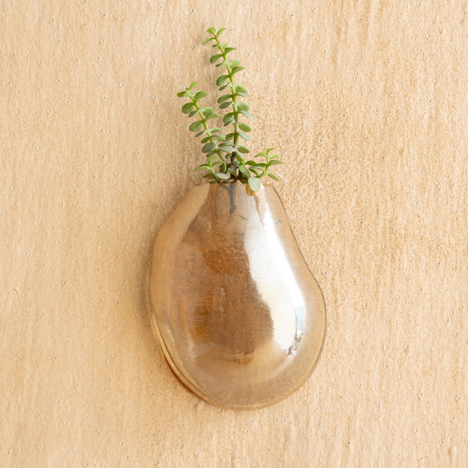 Elegant Handcrafted Glass Wall Vase for Home Décor | Drop Hanging Wall Décor