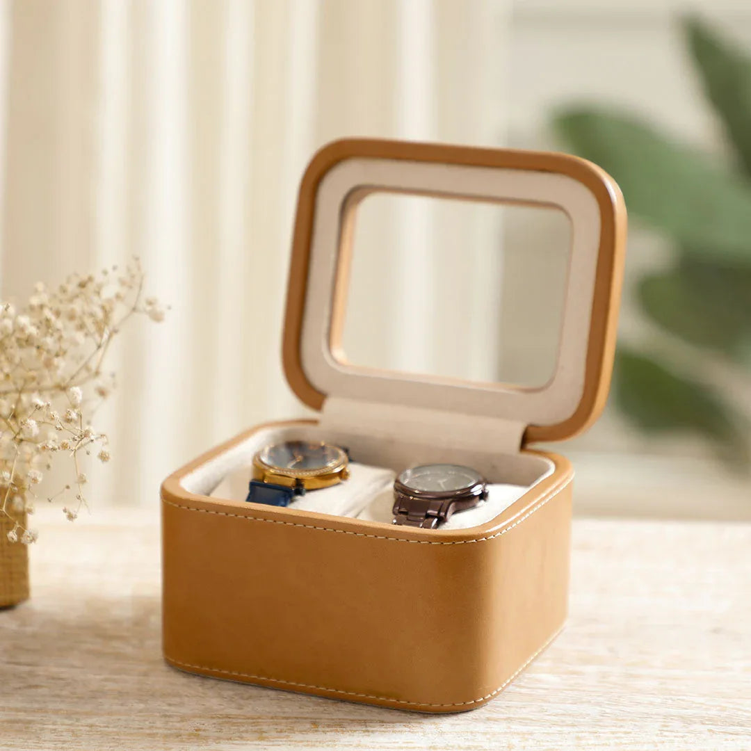 Amara 2 Slot Leather Watch Box