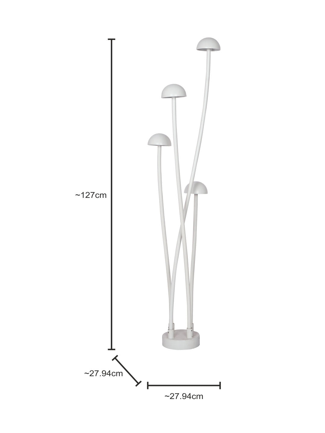 Enoki Modern LED Mushroom Bollard Lights | Off-White Garden Post Lamps