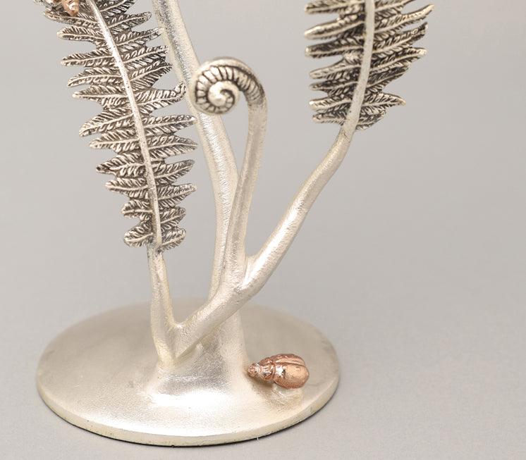 Silver Fern Candle Holder