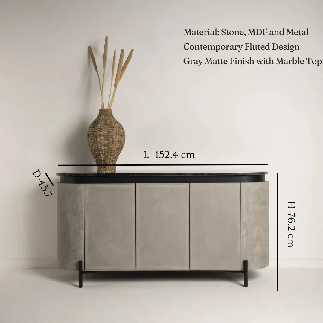 Grey Tube Credenza | Table for Living Room