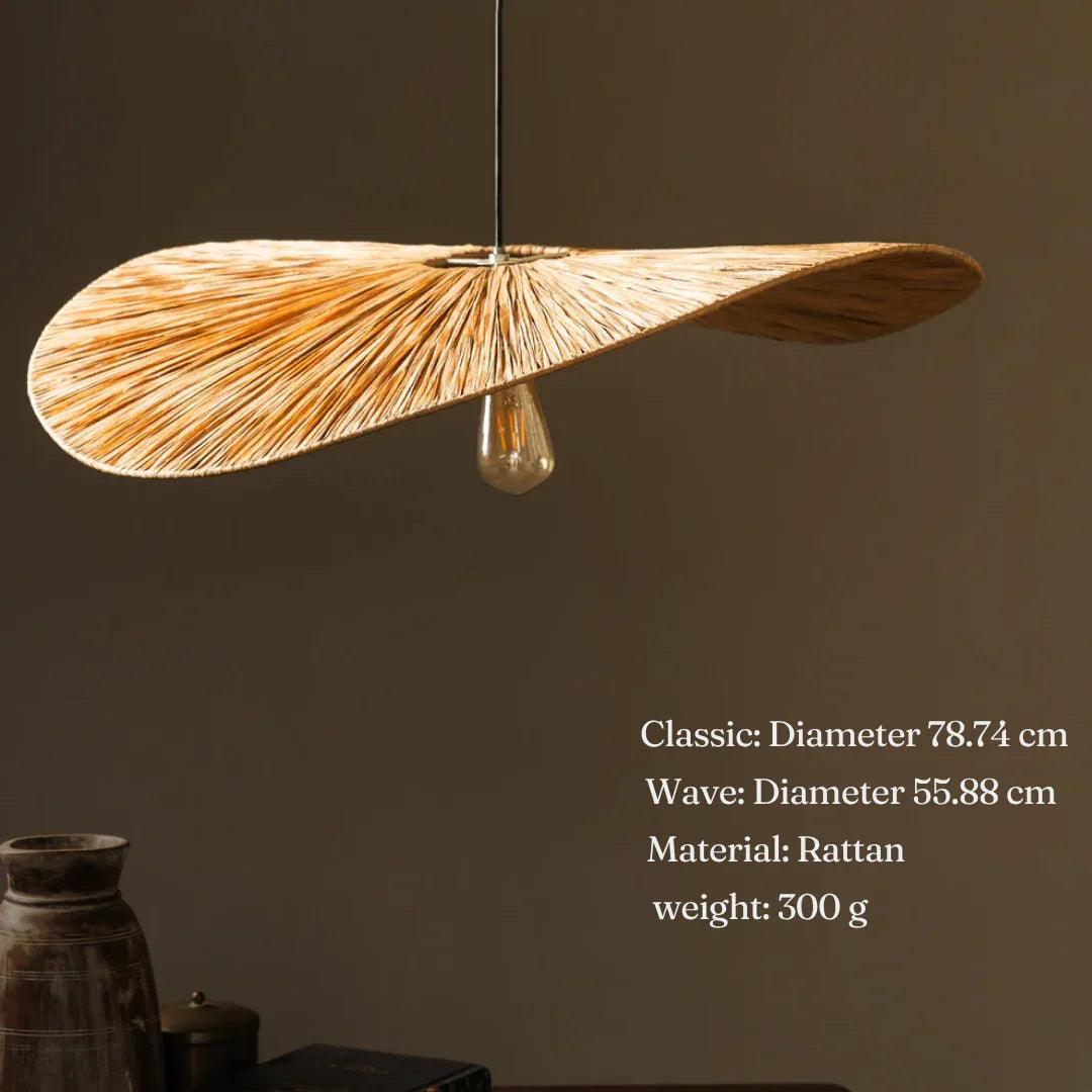 Luxurious Grass Wave Hanging Lampshade | Rattan Pendant Light For Office & Home