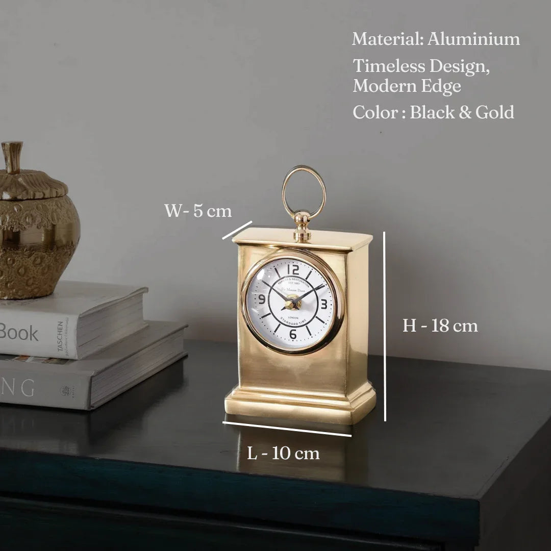 Gerald Table Clock | Classic Retrograde Desk Clock for Office, Study & Home Decor