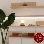 Teak Wood Table Lamp | Handcrafted Desk Lamp with Warm Glow for Living Room & Bedroom