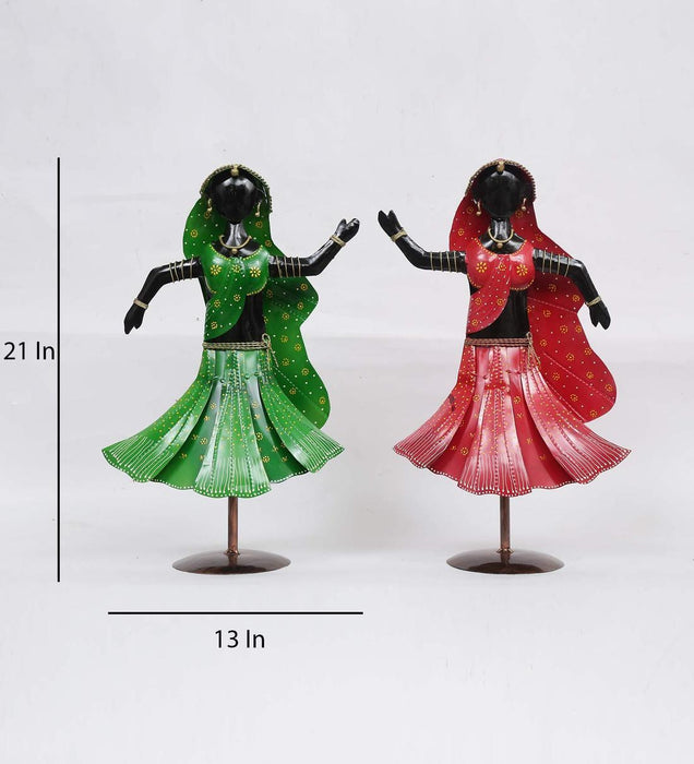 Dancing Lady Human Figurine Set of 2