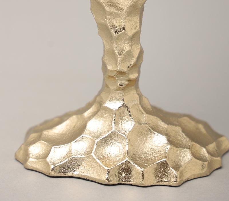 Chiselled Vase | Gold Finished with Light Black Luster Glass
