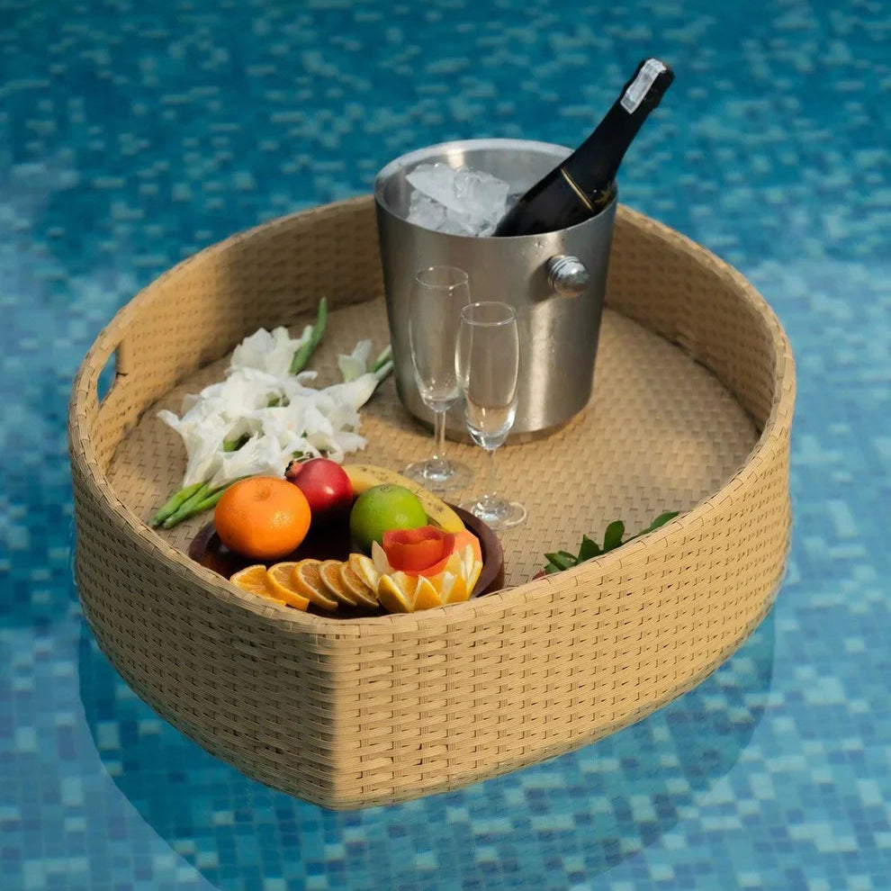 Luxury Light Brown Boat Shape Floating Serving Tray