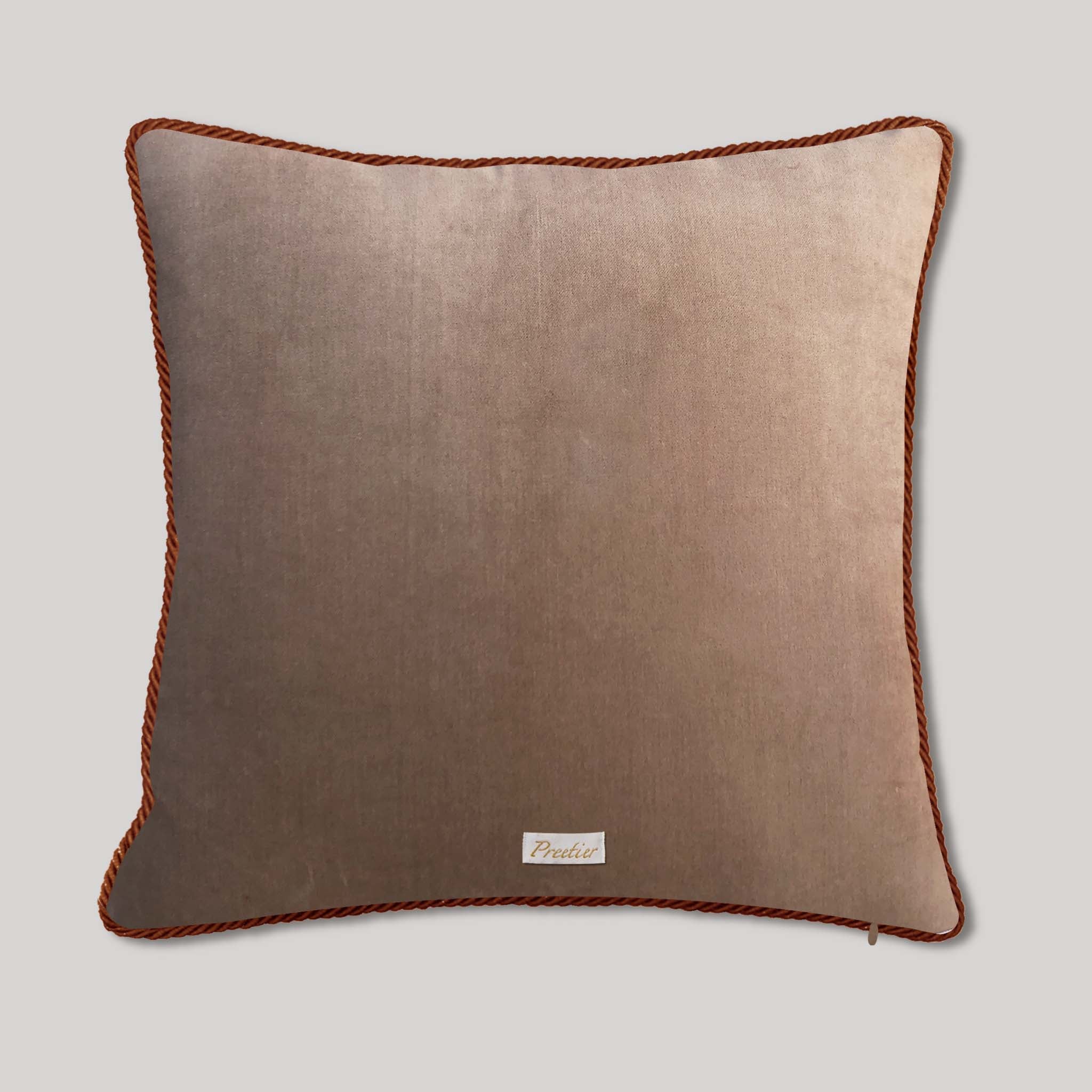 Canyon Blossom Embroidered Cushion Cover - Beige, 18x18
