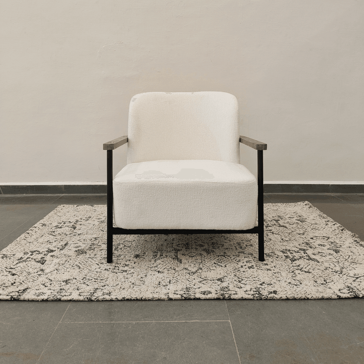 Aurora Armchair | Fabric Upholstery, Metal, Solid Ash Wood