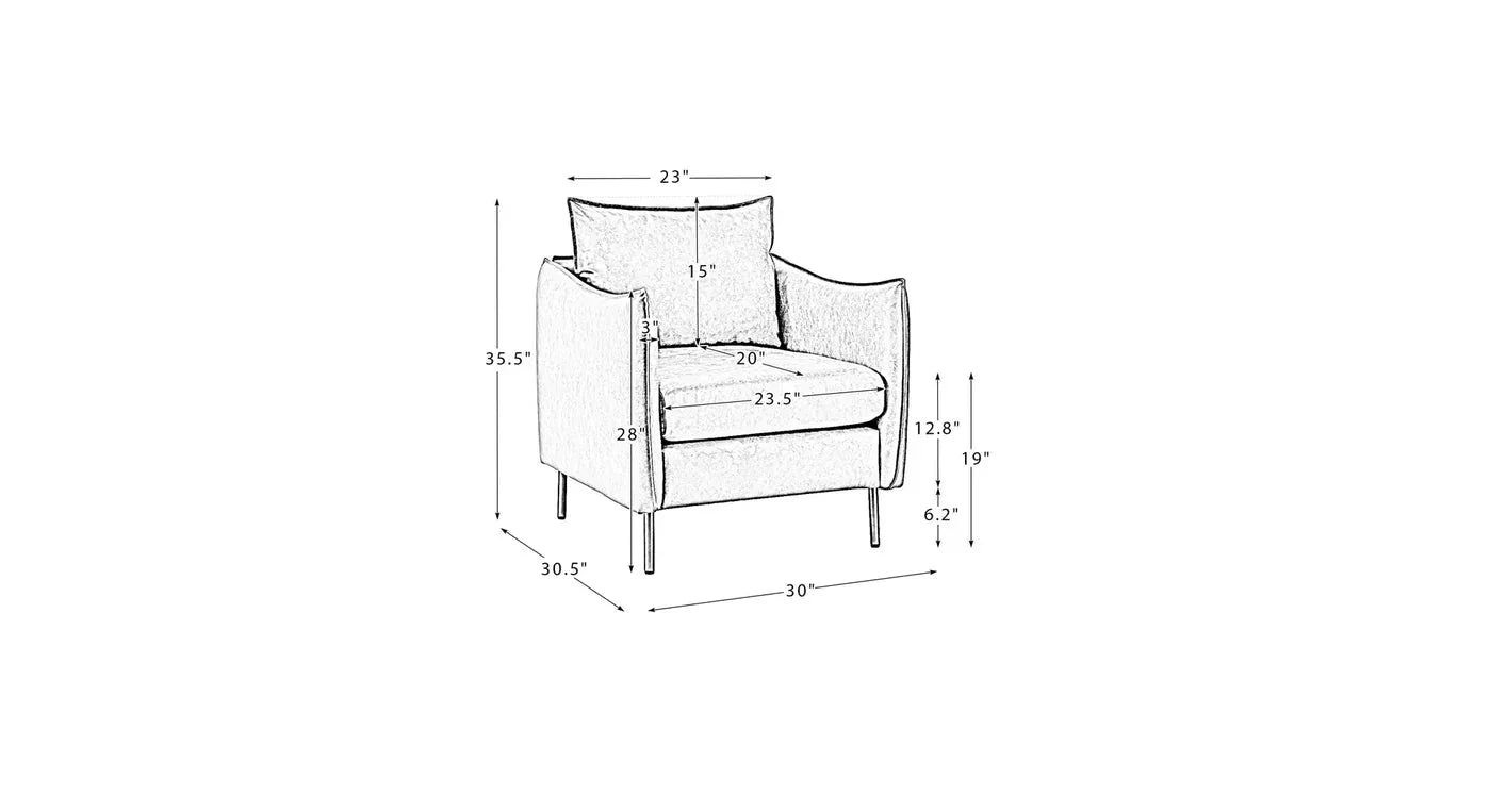 Luxury Velvet Accent Chair for Living Room | Modern Wooden Lounge Chair for Elegant Interiors